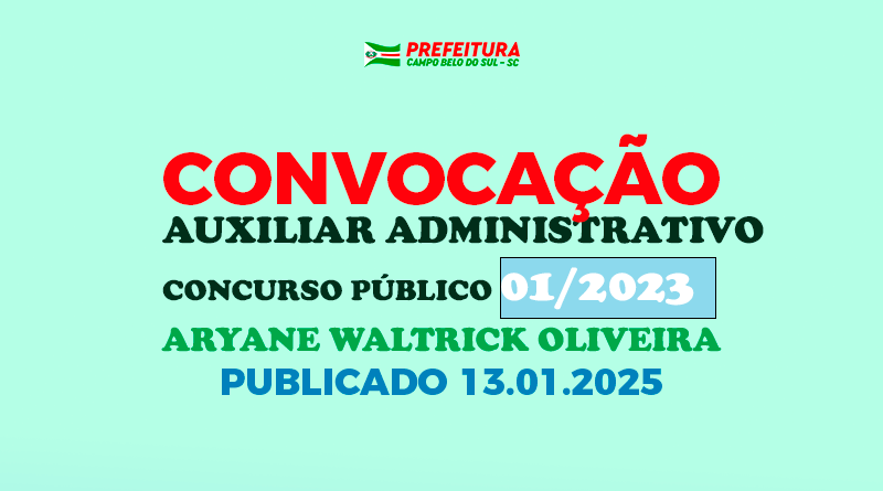 convocação aryane waltrick oliveira